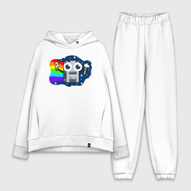 Женский костюм хлопок Oversize с принтом Нян комп в Екатеринбурге,  |  | computer | nyan cat | pc | space | star | stars | вселенная | железо | звезды | игровая приставка | компьютер | космос | котик мем | мяукающий кот | ноутбук | нян кот | пк | радуга | системный блок