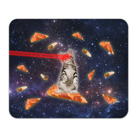 Коврик для мышки прямоугольный с принтом Котик в космосе в Екатеринбурге, натуральный каучук | размер 230 х 185 мм; запечатка лицевой стороны | nyan cat | youtube | еда | космос | котик | мемы | пицца | психоделика | ютуб