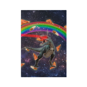 Обложка для паспорта матовая кожа с принтом Динозавр в космосе в Екатеринбурге, натуральная матовая кожа | размер 19,3 х 13,7 см; прозрачные пластиковые крепления | Тематика изображения на принте: dinosaur | meme | youtube | динозавр | космос | мемы | психоделика | ютуб