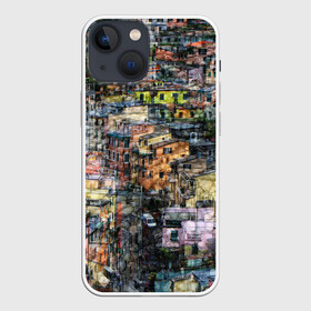 Чехол для iPhone 13 mini с принтом ГОРОДОК в Екатеринбурге,  |  | Тематика изображения на принте: абстракция | город | молодежное | пестрое | провинция | хайп