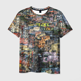 Мужская футболка 3D с принтом ГОРОДОК в Екатеринбурге, 100% полиэфир | прямой крой, круглый вырез горловины, длина до линии бедер | абстракция | город | молодежное | пестрое | провинция | хайп