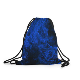 Рюкзак-мешок 3D с принтом Blue Fire в Екатеринбурге, 100% полиэстер | плотность ткани — 200 г/м2, размер — 35 х 45 см; лямки — толстые шнурки, застежка на шнуровке, без карманов и подкладки | Тематика изображения на принте: fire | flame | smoke | огонь | пламя