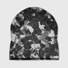 Шапка 3D с принтом Gray Camouflage в Екатеринбурге, 100% полиэстер | универсальный размер, печать по всей поверхности изделия | army | camo | camouflage | military | камуфляж