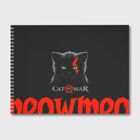Альбом для рисования с принтом Cat of war в Екатеринбурге, 100% бумага
 | матовая бумага, плотность 200 мг. | cat | gad of war | game | games | god of war | god of wor | атрей | атрэй | бог войны | игра | игры | кот | котёнок | кошки | кратос