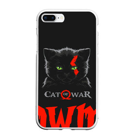 Чехол для iPhone 7Plus/8 Plus матовый с принтом Cat of war в Екатеринбурге, Силикон | Область печати: задняя сторона чехла, без боковых панелей | cat | gad of war | game | games | god of war | god of wor | атрей | атрэй | бог войны | игра | игры | кот | котёнок | кошки | кратос