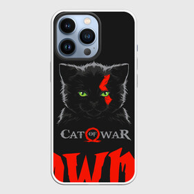 Чехол для iPhone 13 Pro с принтом Cat of war в Екатеринбурге,  |  | Тематика изображения на принте: cat | gad of war | game | games | god of war | god of wor | атрей | атрэй | бог войны | игра | игры | кот | котёнок | кошки | кратос