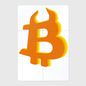 Магнитный плакат 2Х3 с принтом Btc год быка в Екатеринбурге, Полимерный материал с магнитным слоем | 6 деталей размером 9*9 см | Тематика изображения на принте: 2021 | bitcoin | btc | б | битиси | биткоин | год быка | желтый | коин | новый биткоин | рогатый