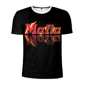 Мужская футболка 3D спортивная с принтом Мафия Mafia в Екатеринбурге, 100% полиэстер с улучшенными характеристиками | приталенный силуэт, круглая горловина, широкие плечи, сужается к линии бедра | mafia | веселье | гангстер | игры | компания | мафия | настольные игры | отдых | развлечение