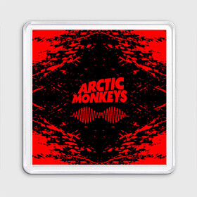 Магнит 55*55 с принтом arctic monkeys в Екатеринбурге, Пластик | Размер: 65*65 мм; Размер печати: 55*55 мм | arctic monkeys | arctic monkeys live | do i wanna know | domino | domino records | full album | lyrics | mardy bum | whyd you only call me when youre high | арктические обезьяны | домино пластинки | полный альбом | тексты песен