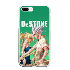 Чехол для iPhone 7Plus/8 Plus матовый с принтом Dr Stone в Екатеринбурге, Силикон | Область печати: задняя сторона чехла, без боковых панелей | Тематика изображения на принте: dr. stone | kohaku | senku | taiju | доктор стоун | исигами сэнку | кохаку | сэнку | тайдзю | цукаса