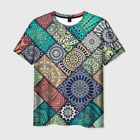 Мужская футболка 3D с принтом ОЧЕНЬ в Екатеринбурге, 100% полиэфир | прямой крой, круглый вырез горловины, длина до линии бедер | молодежное | пестрое | узор | хайп | цветное