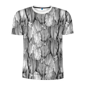 Мужская футболка 3D спортивная с принтом White Raven в Екатеринбурге, 100% полиэстер с улучшенными характеристиками | приталенный силуэт, круглая горловина, широкие плечи, сужается к линии бедра | plumage | raven | ворон | оперение | перья