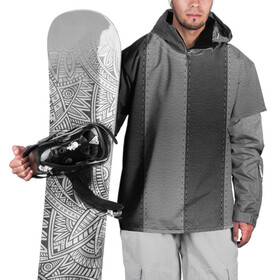 Накидка на куртку 3D с принтом Skin Stripes в Екатеринбурге, 100% полиэстер |  | Тематика изображения на принте: black and gray | skin | stripes | кожа | черно серый