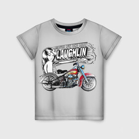Детская футболка 3D с принтом Bike Rally Laughlin 2018 в Екатеринбурге, 100% гипоаллергенный полиэфир | прямой крой, круглый вырез горловины, длина до линии бедер, чуть спущенное плечо, ткань немного тянется | speed | байкеры | гонки | девушки | скорость
