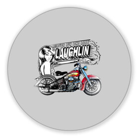 Коврик для мышки круглый с принтом Bike Rally Laughlin 2018 в Екатеринбурге, резина и полиэстер | круглая форма, изображение наносится на всю лицевую часть | speed | байкеры | гонки | девушки | скорость