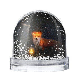Снежный шар с принтом Лиса с огненной короной в Екатеринбурге, Пластик | Изображение внутри шара печатается на глянцевой фотобумаге с двух сторон | fox | foxy | животное | звери | лиса | лисенок | лисичка | милая | рыжая | фокс