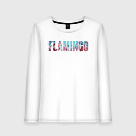 Женский лонгслив хлопок с принтом FLAMINGO в Екатеринбурге, 100% хлопок |  | flamingo | птицы | розовый | фламинго