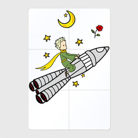 Магнитный плакат 2Х3 с принтом Маленький принц на ракете в Екатеринбурге, Полимерный материал с магнитным слоем | 6 деталей размером 9*9 см | baby | dreams | little prince | prince | rocket | space | stars | the little prince | детские | звезды | космонавт | космос | луна | маленький принц | малыш | месяц | мечты | полет | полумесяц | принц | ракета | ребенок | роза | сказки