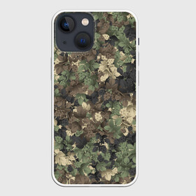 Чехол для iPhone 13 mini с принтом Хмельной камуфляж в Екатеринбурге,  |  | octoberfest | листья | октоберфест | хаки | хмель