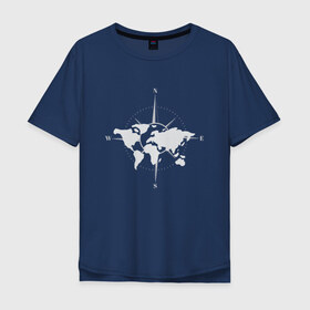 Мужская футболка хлопок Oversize с принтом Карта Мира Компас  в Екатеринбурге, 100% хлопок | свободный крой, круглый ворот, “спинка” длиннее передней части | africa | afrika | australia | brazil | compas | earth | geraldic | planet | russia | usa | world map | астралия | африка | бразилия | геральдика | земля | континенты | планета | роза ветров | россия | страна | страны | сша