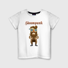 Детская футболка хлопок с принтом Стимпанк парень Steampunk boy (Z) в Екатеринбурге, 100% хлопок | круглый вырез горловины, полуприлегающий силуэт, длина до линии бедер | steam punk | steamfest | steampunk | бойлерпанк | дизельпанк | клокпанк | маннерпанк | механика | научная фантастика | паро панк | паровой панк | паропанк | стим панк | стимпанк | стимпанк стиль | стимфест