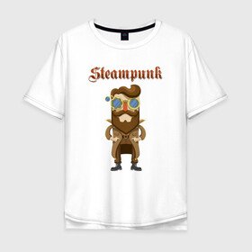 Мужская футболка хлопок Oversize с принтом Стимпанк парень Steampunk boy (Z) в Екатеринбурге, 100% хлопок | свободный крой, круглый ворот, “спинка” длиннее передней части | steam punk | steamfest | steampunk | бойлерпанк | дизельпанк | клокпанк | маннерпанк | механика | научная фантастика | паро панк | паровой панк | паропанк | стим панк | стимпанк | стимпанк стиль | стимфест