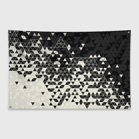 Флаг-баннер с принтом Абстракция в Екатеринбурге, 100% полиэстер | размер 67 х 109 см, плотность ткани — 95 г/м2; по краям флага есть четыре люверса для крепления | абстракция | арт | белый | вектор | векторный рисунок | рисунок | треугольник | треугольники | чёрно белый | чёрный