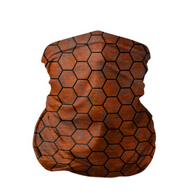 Бандана-труба 3D с принтом Ржавые Соты в Екатеринбурге, 100% полиэстер, ткань с особыми свойствами — Activecool | плотность 150‒180 г/м2; хорошо тянется, но сохраняет форму | armor | hexagons | honeycombs | rusty | ржавчина | соты