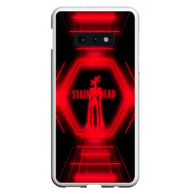 Чехол для Samsung S10E с принтом Siren Head Glow в Екатеринбурге, Силикон | Область печати: задняя сторона чехла, без боковых панелей | Тематика изображения на принте: siren head | линии | монстр | неон | свечение | сиреноголовый