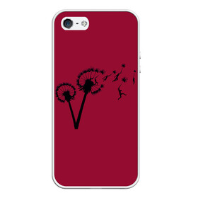 Чехол для iPhone 5/5S матовый с принтом Dandelion flight. Red Frame в Екатеринбурге, Силикон | Область печати: задняя сторона чехла, без боковых панелей | dandelion | flight | garden | human | people | travel | люди | на | одуванчик | одуванчике | парение | парить | полет | путешествие | растение | человек