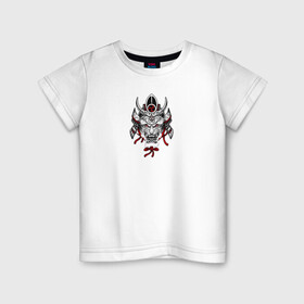 Детская футболка хлопок с принтом Samuray в Екатеринбурге, 100% хлопок | круглый вырез горловины, полуприлегающий силуэт, длина до линии бедер | samuray | в топе | в тренде | голова | история | китай