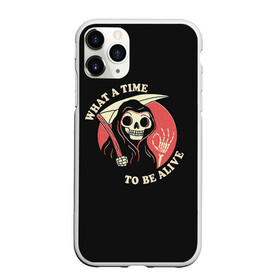 Чехол для iPhone 11 Pro Max матовый с принтом Friendly Grim Reaper в Екатеринбурге, Силикон |  | a | alive | be | friendly | grrim | ok | reaper | time | to | what | дружелюбная | жнец | косой | ок | с | старуха