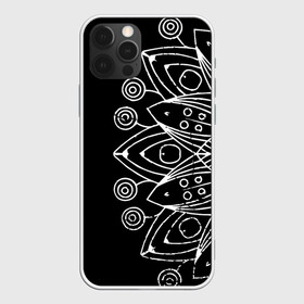 Чехол для iPhone 12 Pro с принтом Mandala в Екатеринбурге, силикон | область печати: задняя сторона чехла, без боковых панелей | Тематика изображения на принте: орнамент | растение | тату | татуировка | узор | цветок