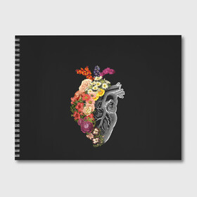 Альбом для рисования с принтом Natural Heart Dual в Екатеринбурге, 100% бумага
 | матовая бумага, плотность 200 мг. | 8 | flower | flowers | garden | heart | natural | symbiote | день | женский | марта | международный | природа | растения | сердце | симбиот | цветы