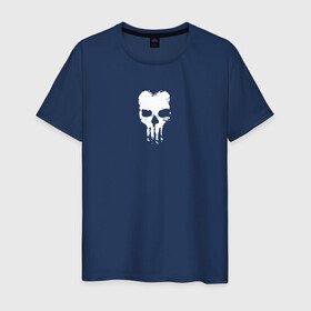 Мужская футболка хлопок с принтом Weird Skull в Екатеринбурге, 100% хлопок | прямой крой, круглый вырез горловины, длина до линии бедер, слегка спущенное плечо. | bones | skull | зло | каратель | кости | монстр | скелет | череп