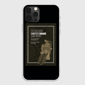 Чехол для iPhone 12 Pro с принтом Тигр на серфинге в Екатеринбурге, силикон | область печати: задняя сторона чехла, без боковых панелей | большая кошка | джунгли | отдых | полосатый | серфинг | тигр | тигрица | хищник