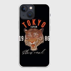 Чехол для iPhone 13 mini с принтом Tokyo Tiger Japan в Екатеринбурге,  |  | Тематика изображения на принте: japan | tokyo | большая кошка | полосатый | тигр | тигрица | токио | хищник