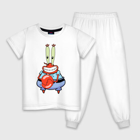 Детская пижама хлопок с принтом Мистер Крабс в Екатеринбурге, 100% хлопок |  брюки и футболка прямого кроя, без карманов, на брюках мягкая резинка на поясе и по низу штанин
 | Тематика изображения на принте: mister crabs | sponge bob | губка боб | мистер крабс