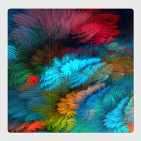 Магнитный плакат 3Х3 с принтом Цветной дестрой в Екатеринбурге, Полимерный материал с магнитным слоем | 9 деталей размером 9*9 см | Тематика изображения на принте: абстракция | молодежное | пестрое | тренд | хайп | цветное