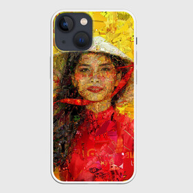 Чехол для iPhone 13 mini с принтом Вьетнам в Екатеринбурге,  |  | вьетнам | девушка | лето | молодежное | пестрое | позитив