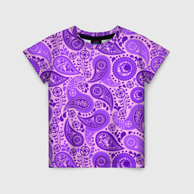 Детская футболка 3D с принтом Организмы в Екатеринбурге, 100% гипоаллергенный полиэфир | прямой крой, круглый вырез горловины, длина до линии бедер, чуть спущенное плечо, ткань немного тянется | бандана | молодежное | олдскул | пестрое | сиреневое | хайп