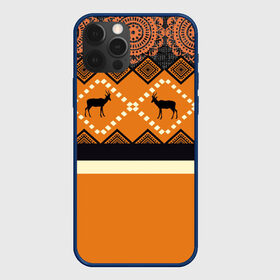 Чехол для iPhone 12 Pro с принтом Африканский Мотив в Екатеринбурге, силикон | область печати: задняя сторона чехла, без боковых панелей | африка | африканский мотив | газели | животное | линии | полосы | рисунок | туризм
