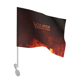 Флаг для автомобиля с принтом Valheim огненный лого в Екатеринбурге, 100% полиэстер | Размер: 30*21 см | fantasy | mmo | valheim | valve | валхейм | вальхейм | викинги | выживалка | игра | королевская битва | ммо | ролевая игра | фэнтази