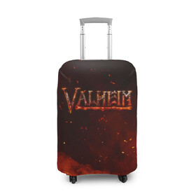 Чехол для чемодана 3D с принтом Valheim огненный лого в Екатеринбурге, 86% полиэфир, 14% спандекс | двустороннее нанесение принта, прорези для ручек и колес | fantasy | mmo | valheim | valve | валхейм | вальхейм | викинги | выживалка | игра | королевская битва | ммо | ролевая игра | фэнтази