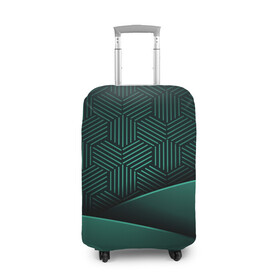 Чехол для чемодана 3D с принтом Luxury Green в Екатеринбурге, 86% полиэфир, 14% спандекс | двустороннее нанесение принта, прорези для ручек и колес | green | luxury | versace | vip | абстракция | версаче | вип | паттерн | роскошь | текстуры