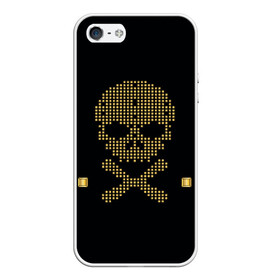 Чехол для iPhone 5/5S матовый с принтом Пиратский через из золота в Екатеринбурге, Силикон | Область печати: задняя сторона чехла, без боковых панелей | Тематика изображения на принте: hell | skull | ад | скелет | ужасы | череп | черепушка