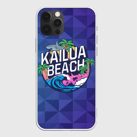 Чехол для iPhone 12 Pro с принтом KAILUA BEACH в Екатеринбурге, силикон | область печати: задняя сторона чехла, без боковых панелей | kailua | акула | закат | море | отдых | отпуск | пальмы | пляж