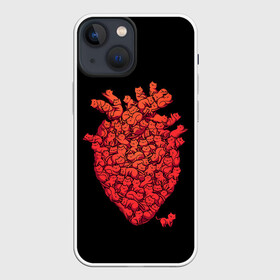 Чехол для iPhone 13 mini с принтом Сердце Из Котиков в Екатеринбурге,  |  | cat | cats | heart | kittens | love | meow | moore | red | кот | котики | котята | кошка | красный | лав | любовь | мур | мяу | сердечко | сердце