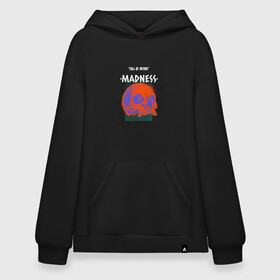 Худи SuperOversize хлопок с принтом Skull madness в Екатеринбурге, 70% хлопок, 30% полиэстер, мягкий начес внутри | карман-кенгуру, эластичная резинка на манжетах и по нижней кромке, двухслойный капюшон
 | bone | bones | creepy | dead | death | halloween | horror | madness | scary | skull | skulls | the curse | голова | кости | ужасы | хоррор | череп