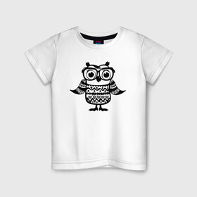 Детская футболка хлопок с принтом Сова в очках в Екатеринбурге, 100% хлопок | круглый вырез горловины, полуприлегающий силуэт, длина до линии бедер | Тематика изображения на принте: owl | owls | сова | совушка | совы | филин | фраза | юмор